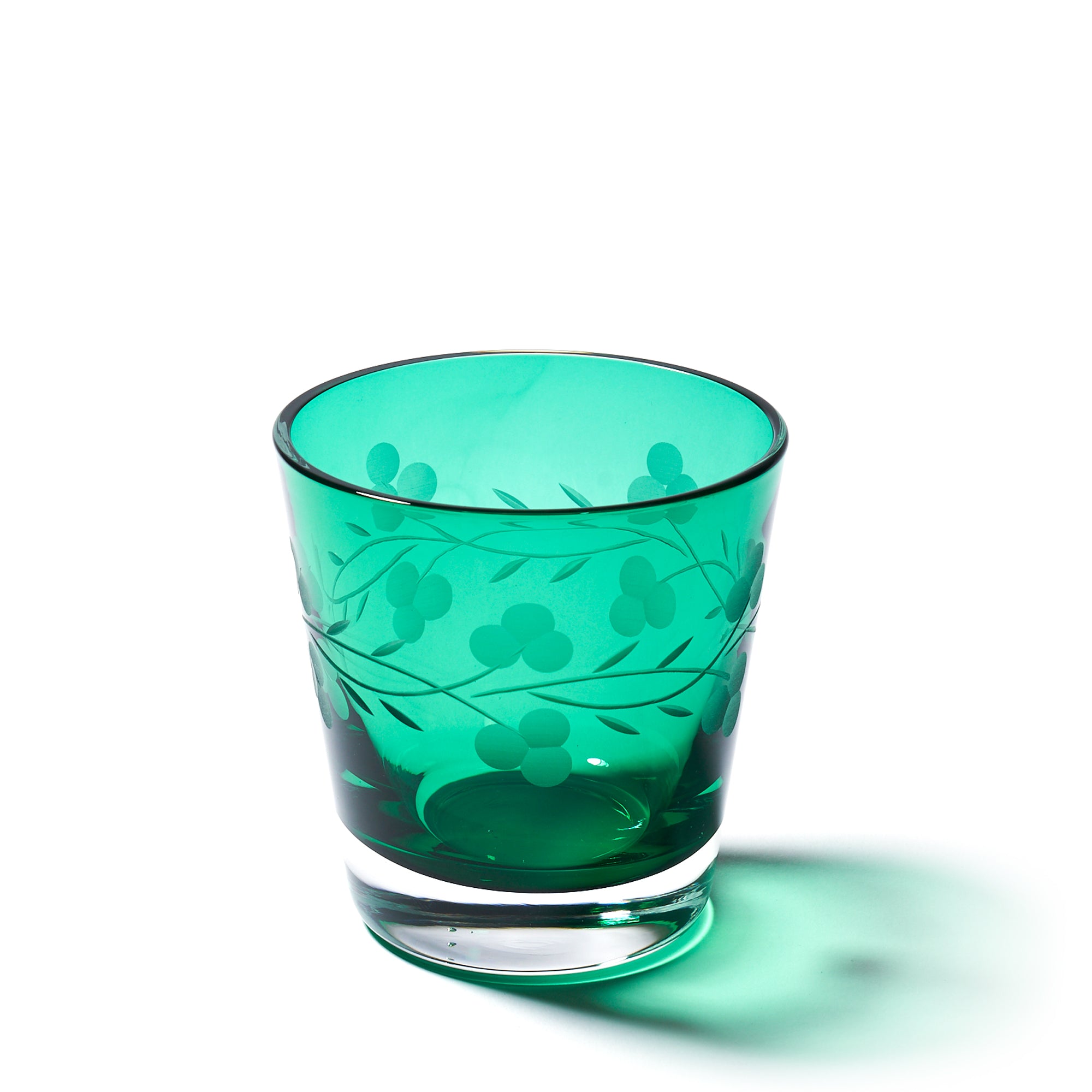 江戸切子 ブライダルベール 天開オールドグラス 緑【名入れ無料