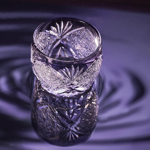 江戸切子 菊繋ぎ紋紫 徳利 酒器