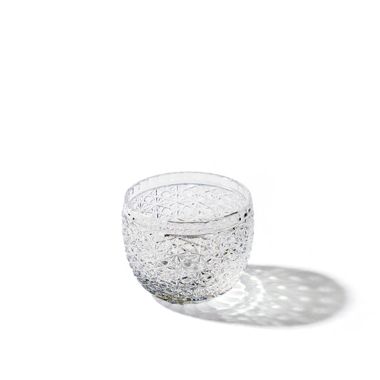 江戸切子　伝統工芸士 木村泰典 作　菊籠目紋　ぐい呑　透き