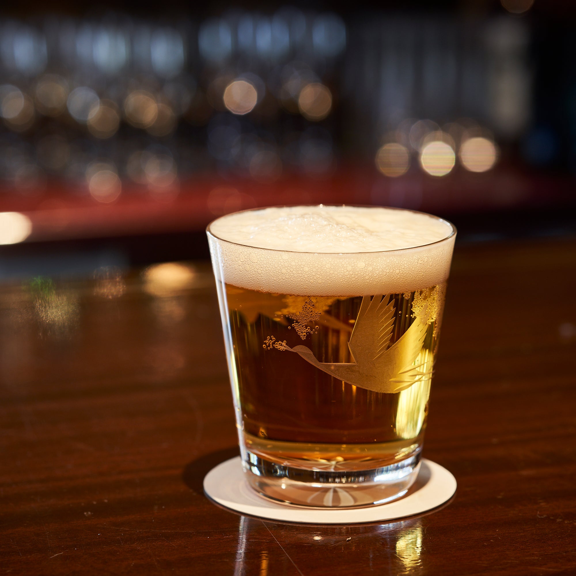 江戸切子　富士山に鶴・桜　オールドグラスペア　透き【名入れ無料】