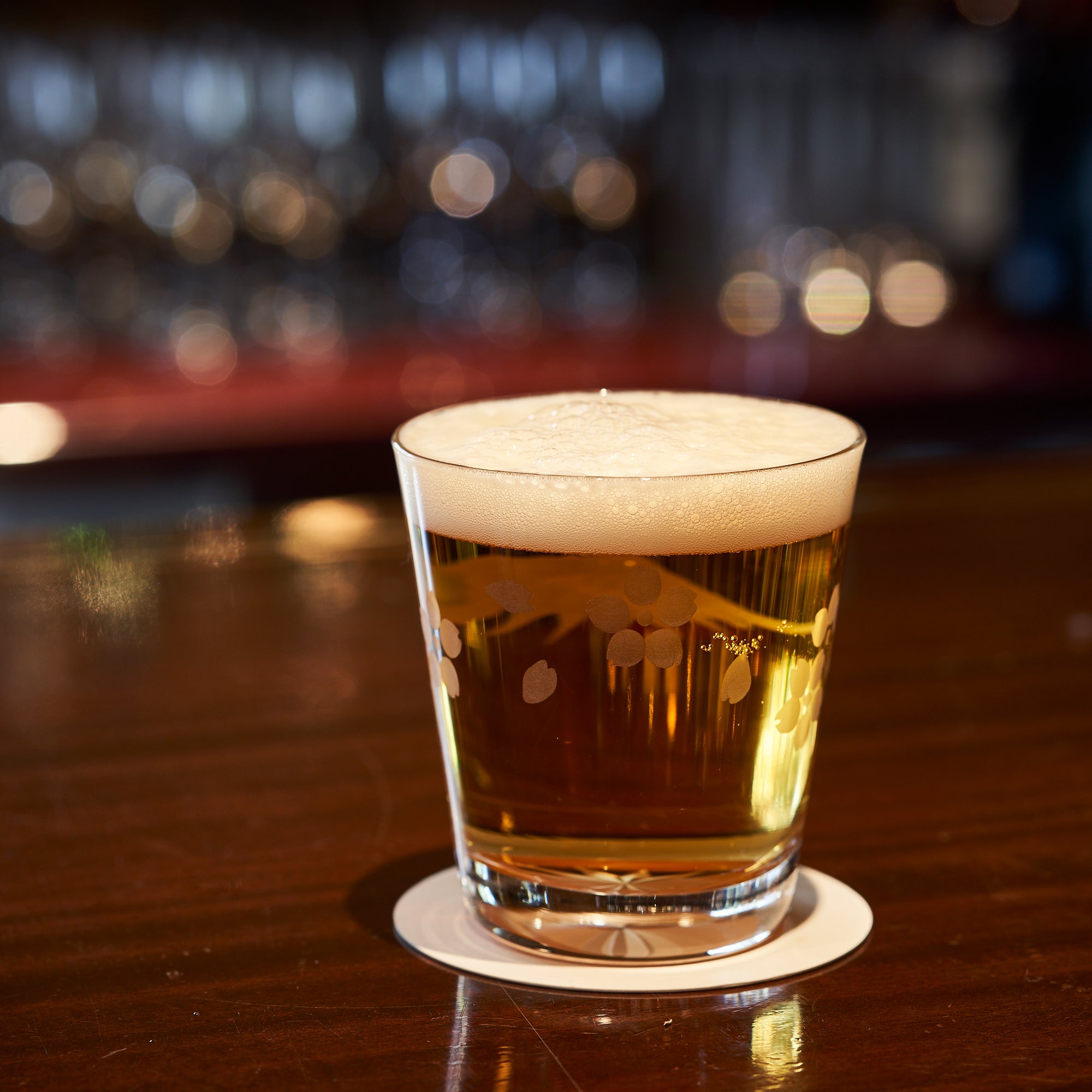 江戸切子　富士山に桜　オールドグラス　透き【名入れ無料】