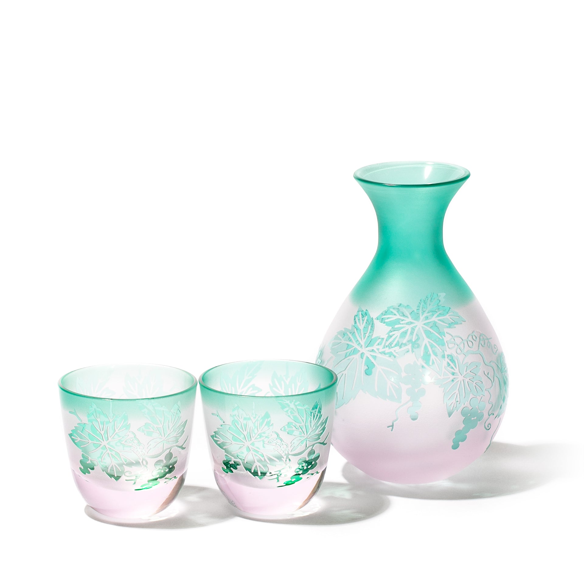 彫刻　夢柄子　ぶどう紋　酒器三点揃